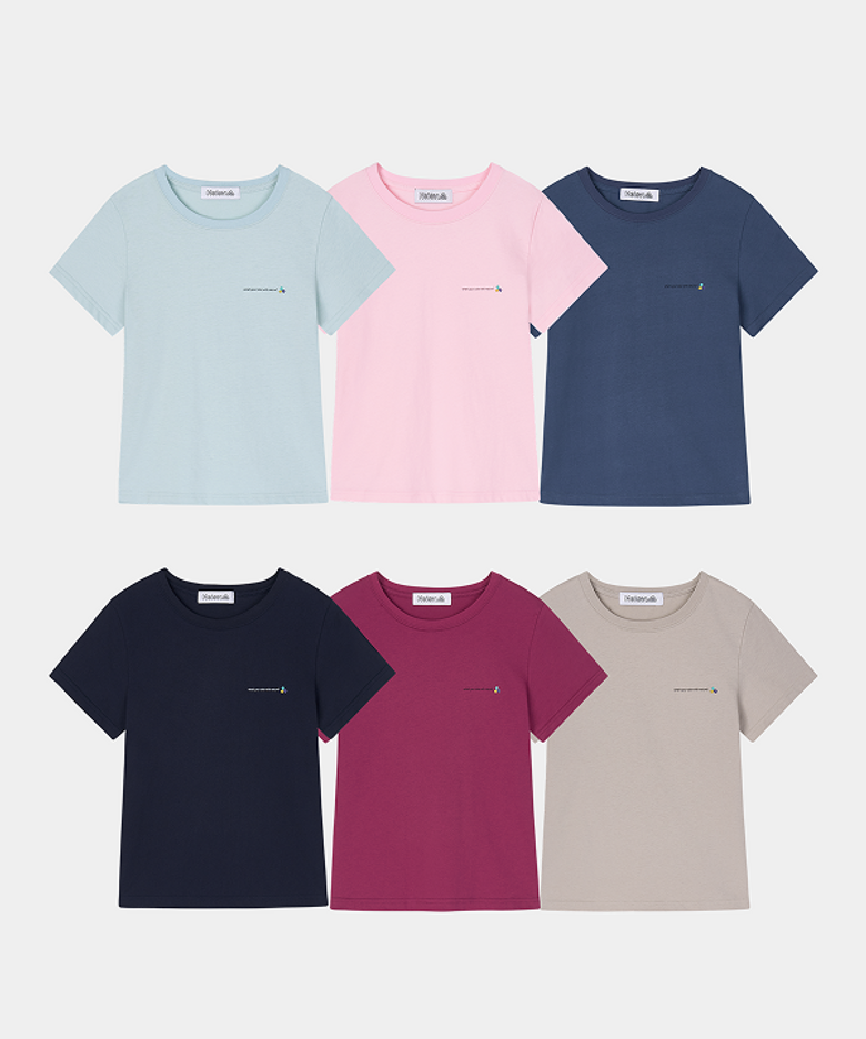 미니 슬로건 티셔츠 (6colors)