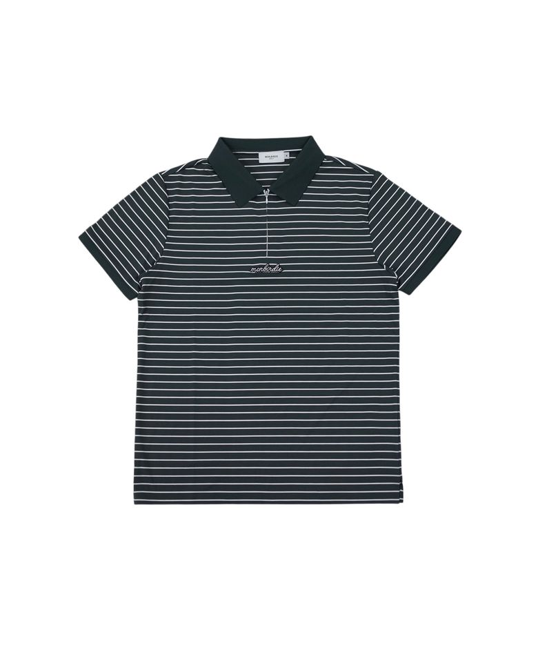 MENS 스트라이프 텍스쳐 숏슬리브 GREEN