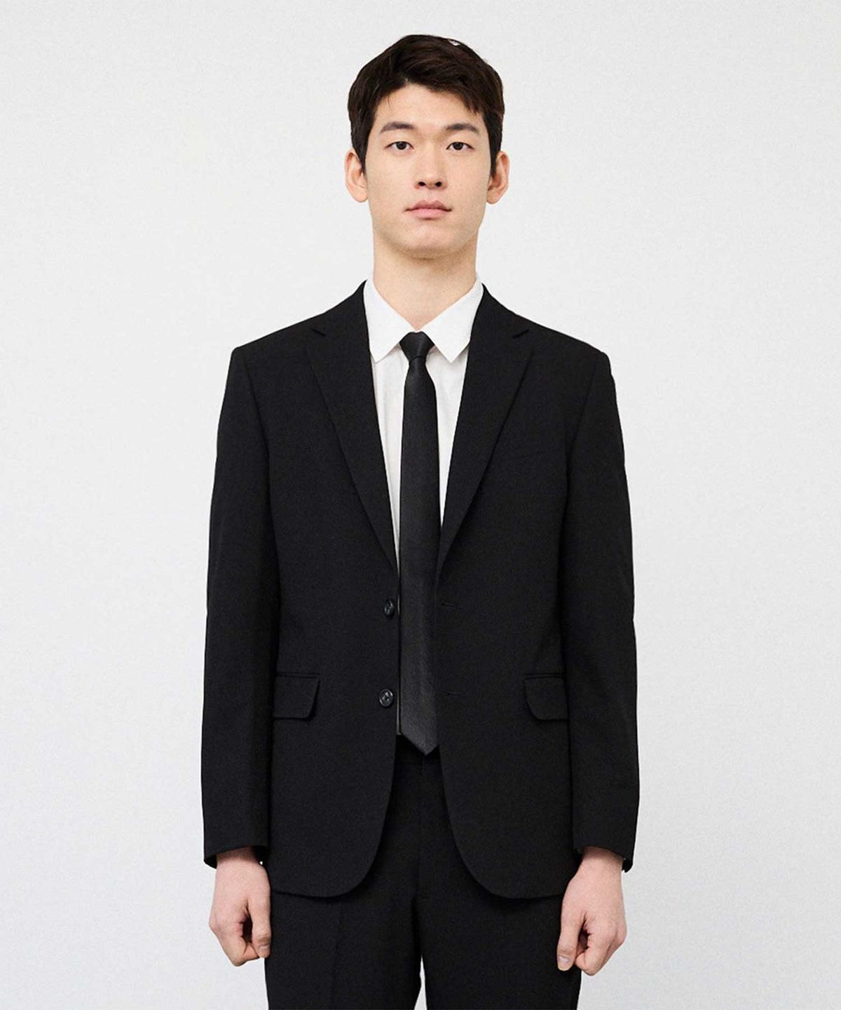 에스티코(STCO) CODIGALLERY 베이직 사방스판 반맞춤 포멀 자켓_블랙 (클래식핏)_CSJVZ01BSB