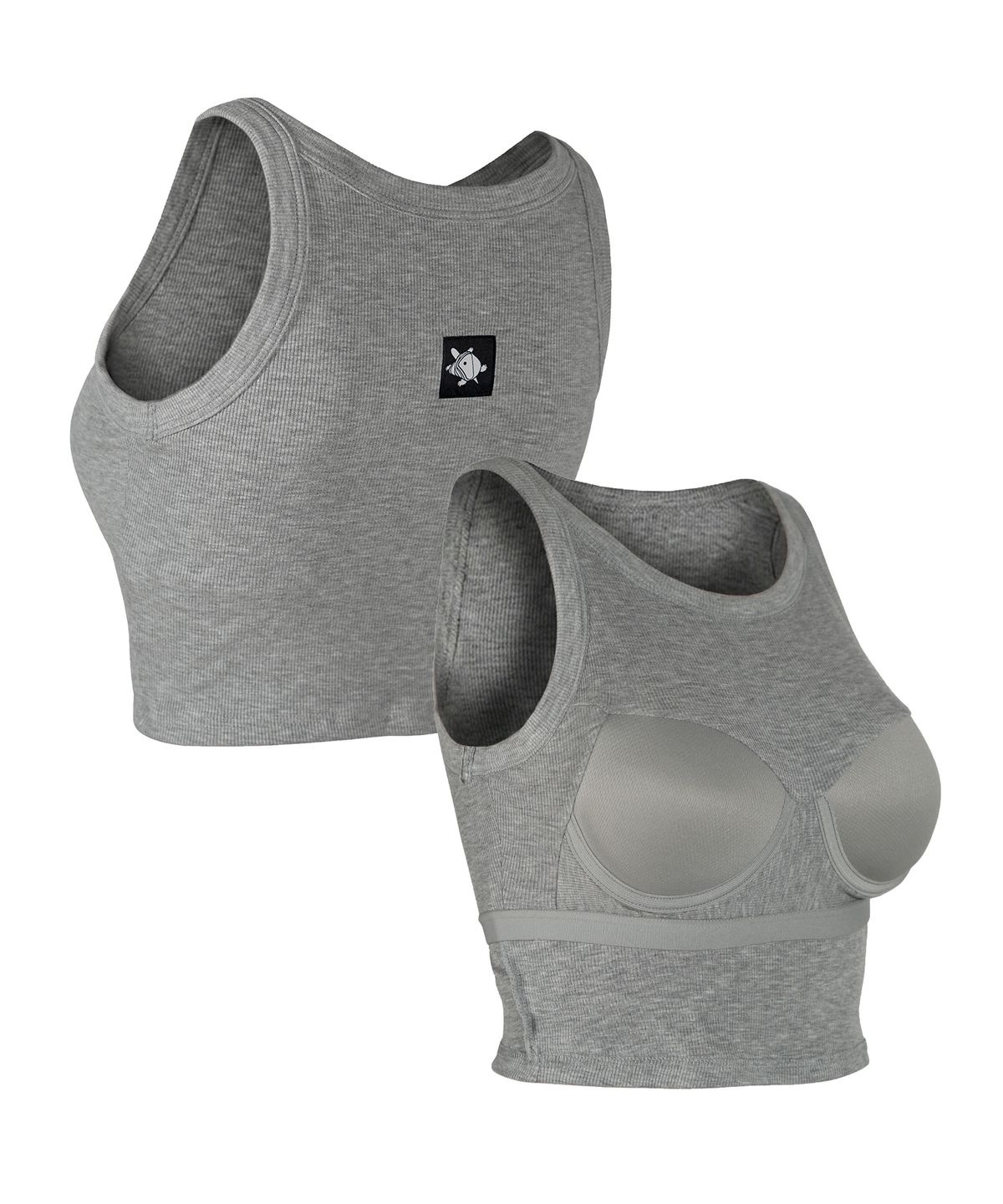 와일(WHILE) BLACK TAPE VOLUME BRA TOP (GREY)