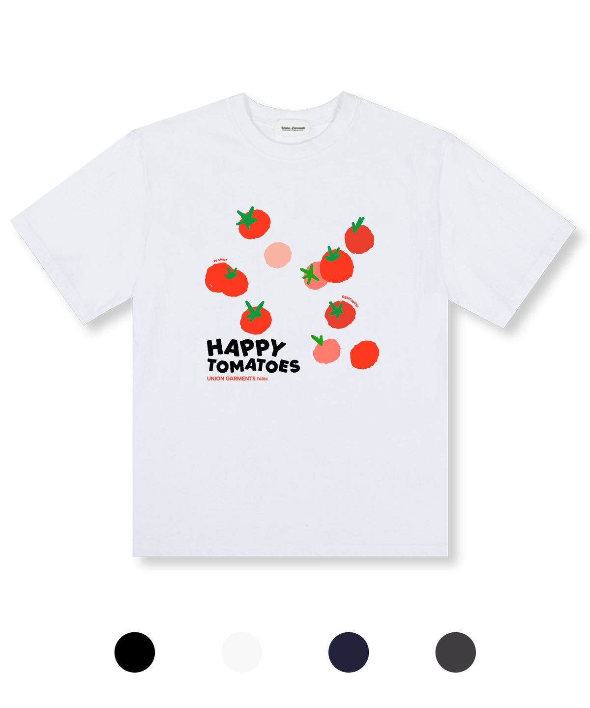 유니온가먼츠(UNION GARMENTS) 해피토마토 오버핏 반팔 티셔츠 4COLOR