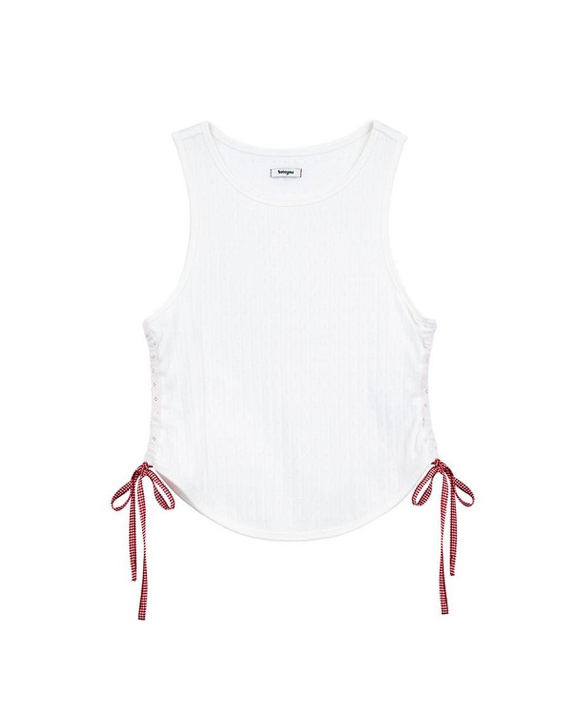 라츠유(LOTSYOU) Berry Much Ribbon Sleevelss White