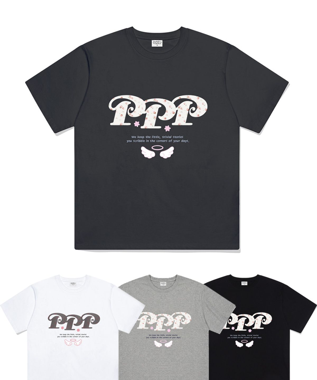 페이지시시(PAGESIISII) PPP 플라워 로고 프린팅 반팔티 [4color]