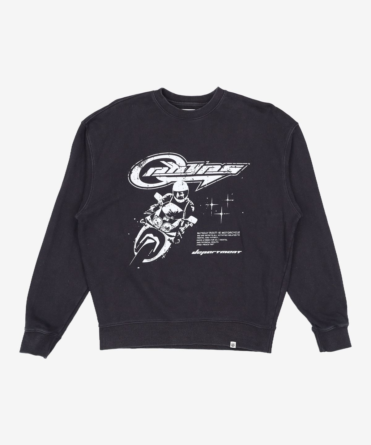 피지컬 디파트먼트(PHYSICAL DEPARTMENT) MOTORCYCLE CREWNECK BLACK 2