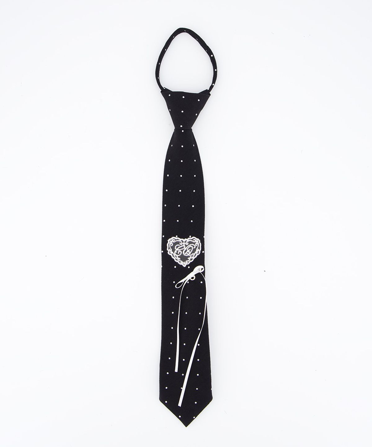 체리퀴리(CHERRYQUIRI) CQ lace heart neck tie - black