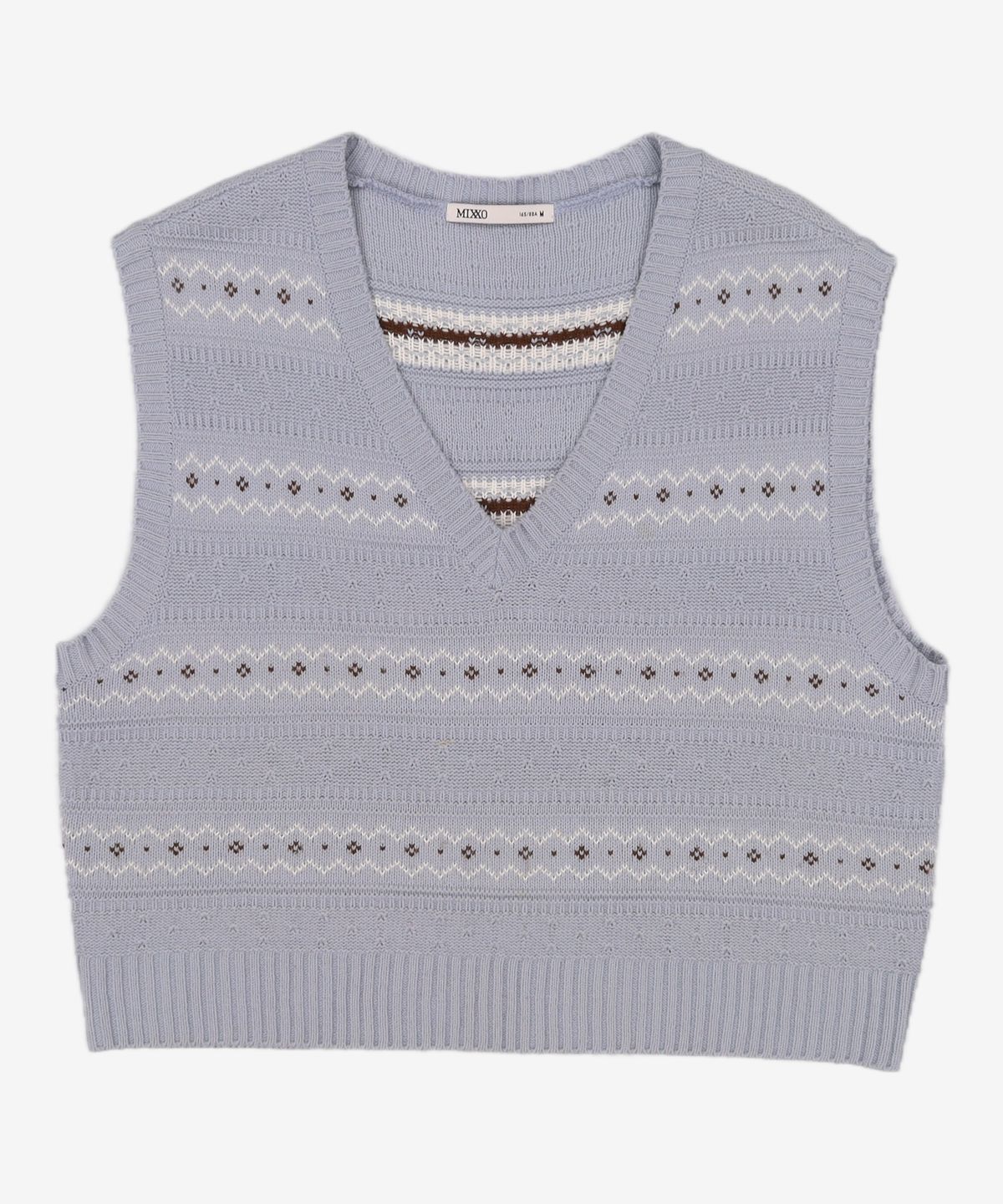 미쏘(MIXXO) 브이넥 패턴 니트조끼 MIWVKC915T M