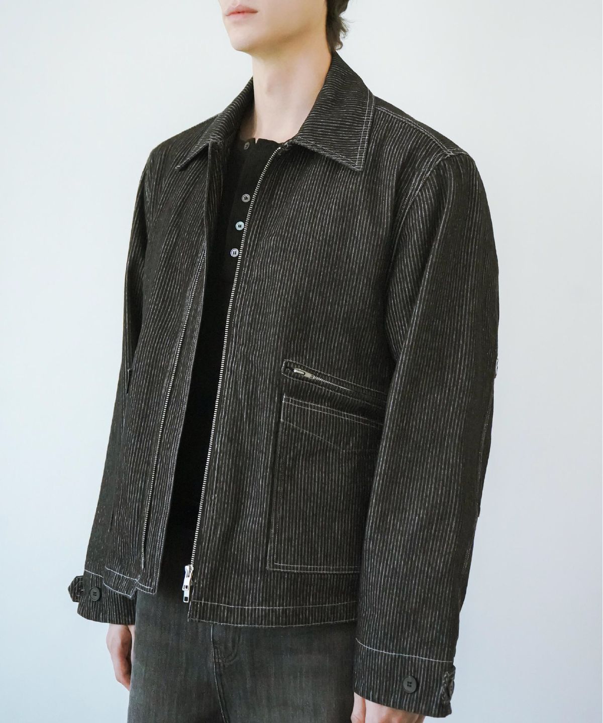 른넷(LEUNNET) 센노히카리 데님 자켓 (Sen no Hikari Denim Jacket) / Black
