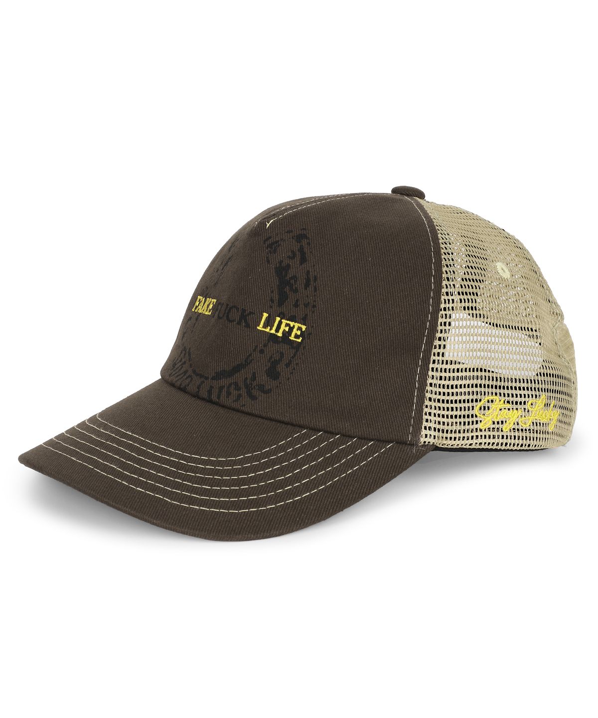언노운컴노멀(UNKNOWNCOMENORMAL) FFL Mesh Trucker Cap [BROWN]