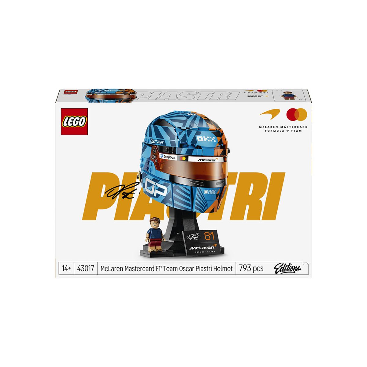 레고(LEGO) 레고 에디션 43017 McLaren Mastercard F1® Team 오스카 피아스트리 헬멧 [레고공식]