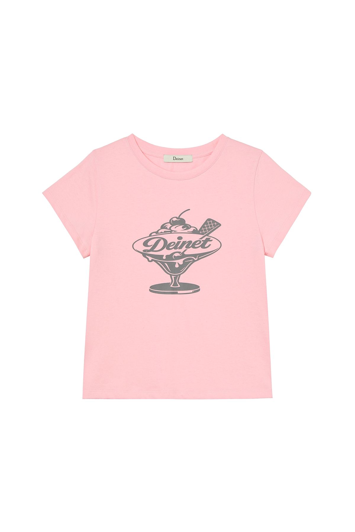 다이닛(DEINET) DESSERT GRAPHIC T-SHIRT IN LIGHT PINK
