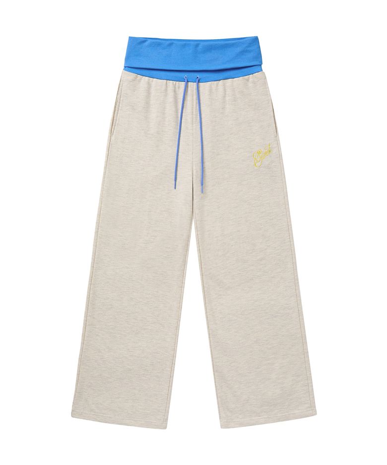 ROSE DOUBLE SWEAT PANTS IN MELANGE WHITE