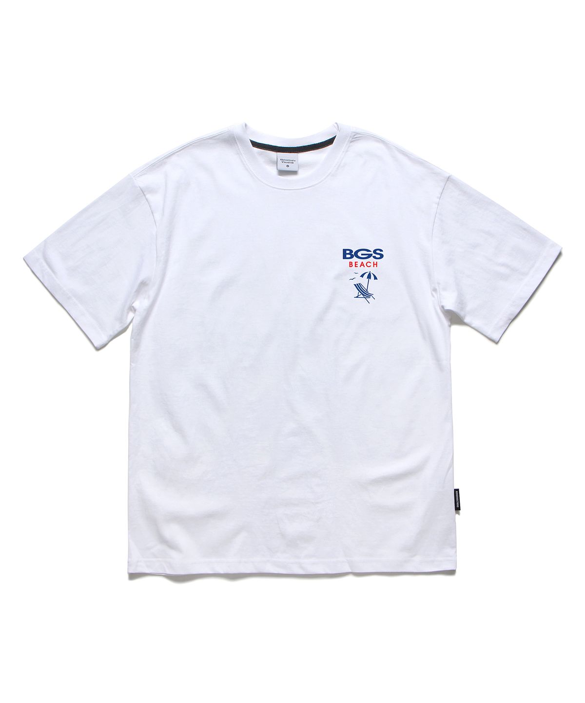 앱놀머씽(ABNORMALTHING) BGS 비치 오버핏 티셔츠 화이트 (BGS BEACH T-SHIRT WHITE)