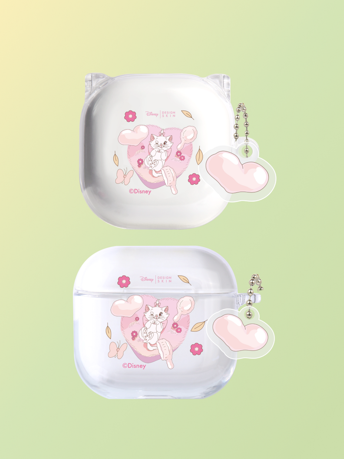 디자인스킨(DESIGNSKIN) [그래픽마켓] 에어팟/버즈 PC 클리어 케이스+키링-블러썸/스프링 마리