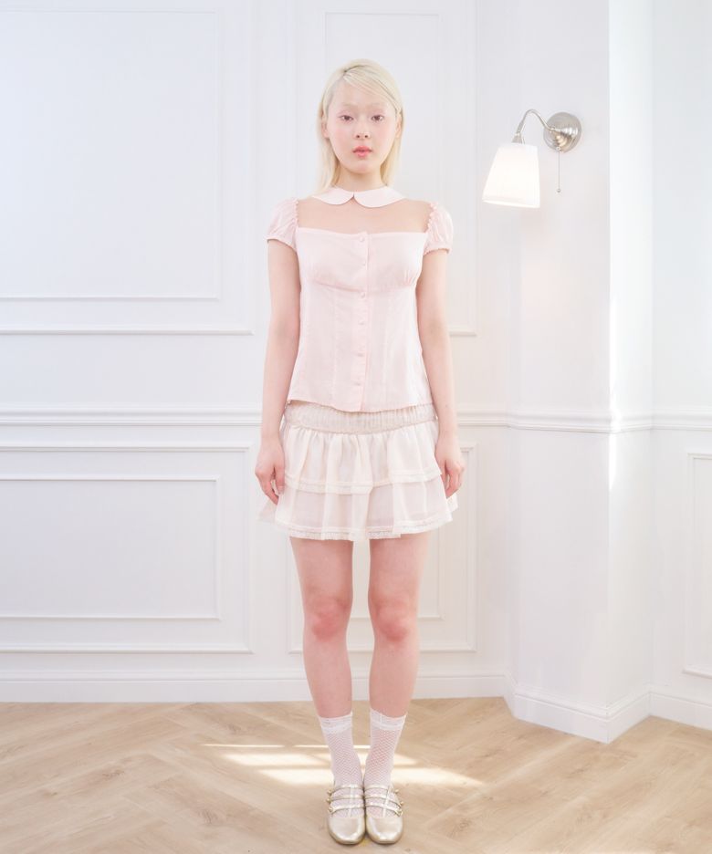 ODETTE TIERED SKIRT IVORY