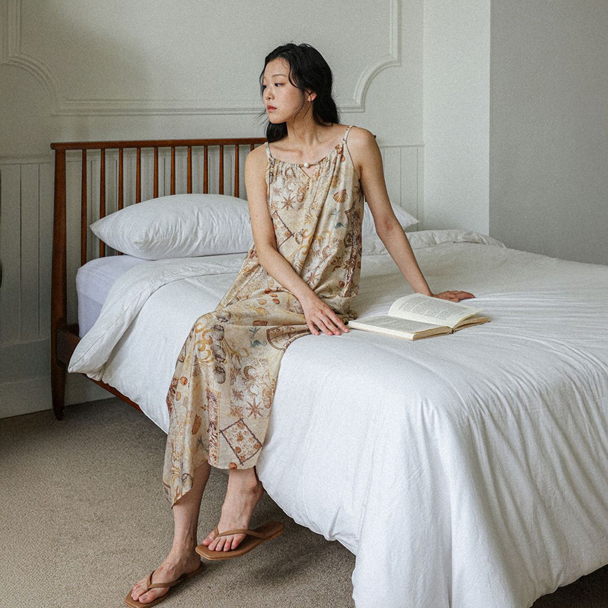 랭썬(LANGSON) LS_Ethnic patchwork maxi dress_BEIGE