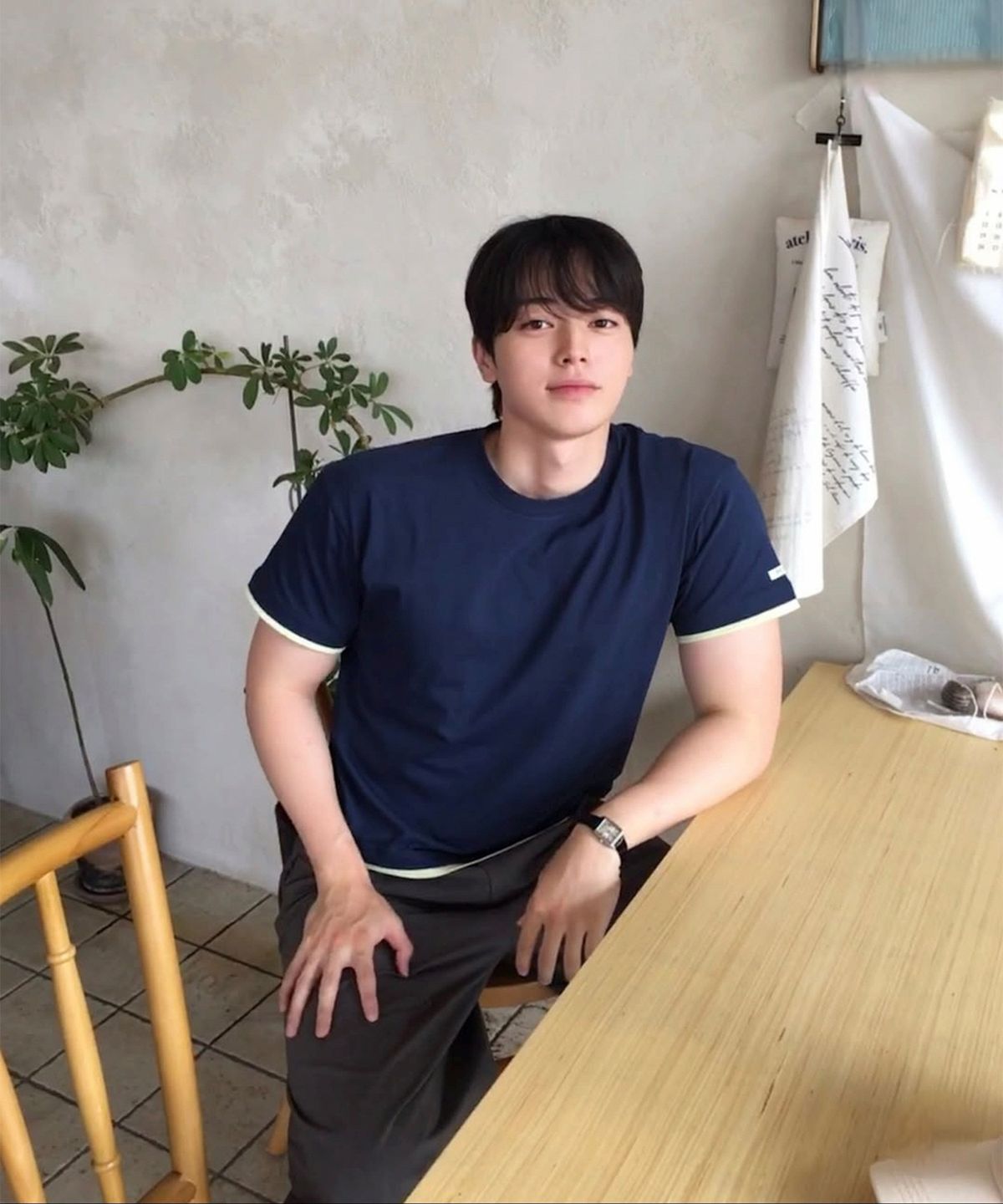 피알씨에스에스(PRCSS) Layered crop tee - Navy