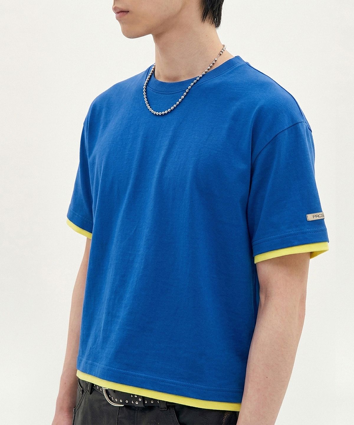 피알씨에스에스(PRCSS) Layered crop tee - Blue