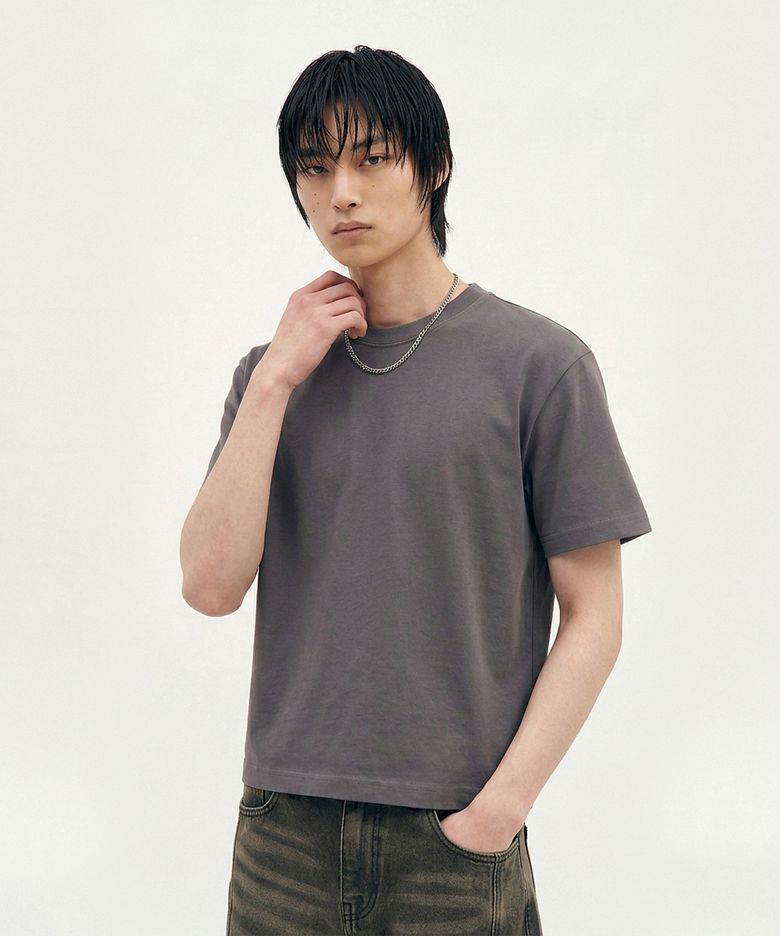 Essential Crop tee - Charcoal