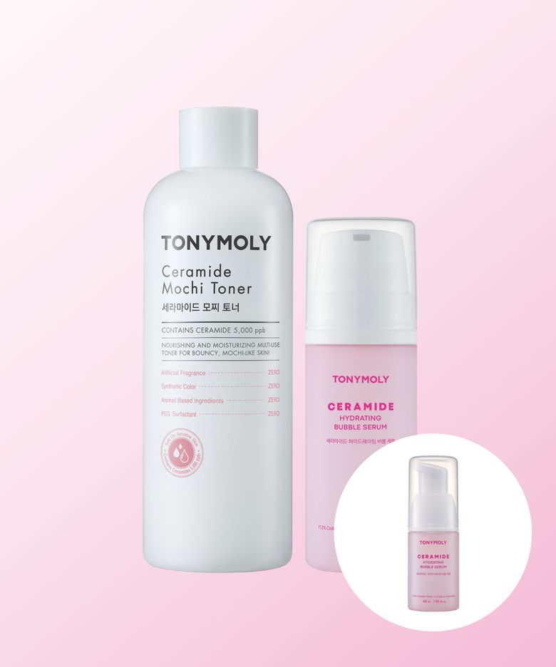 세라마이드 모찌 토너 +버블 세럼 (500ml+100ml)