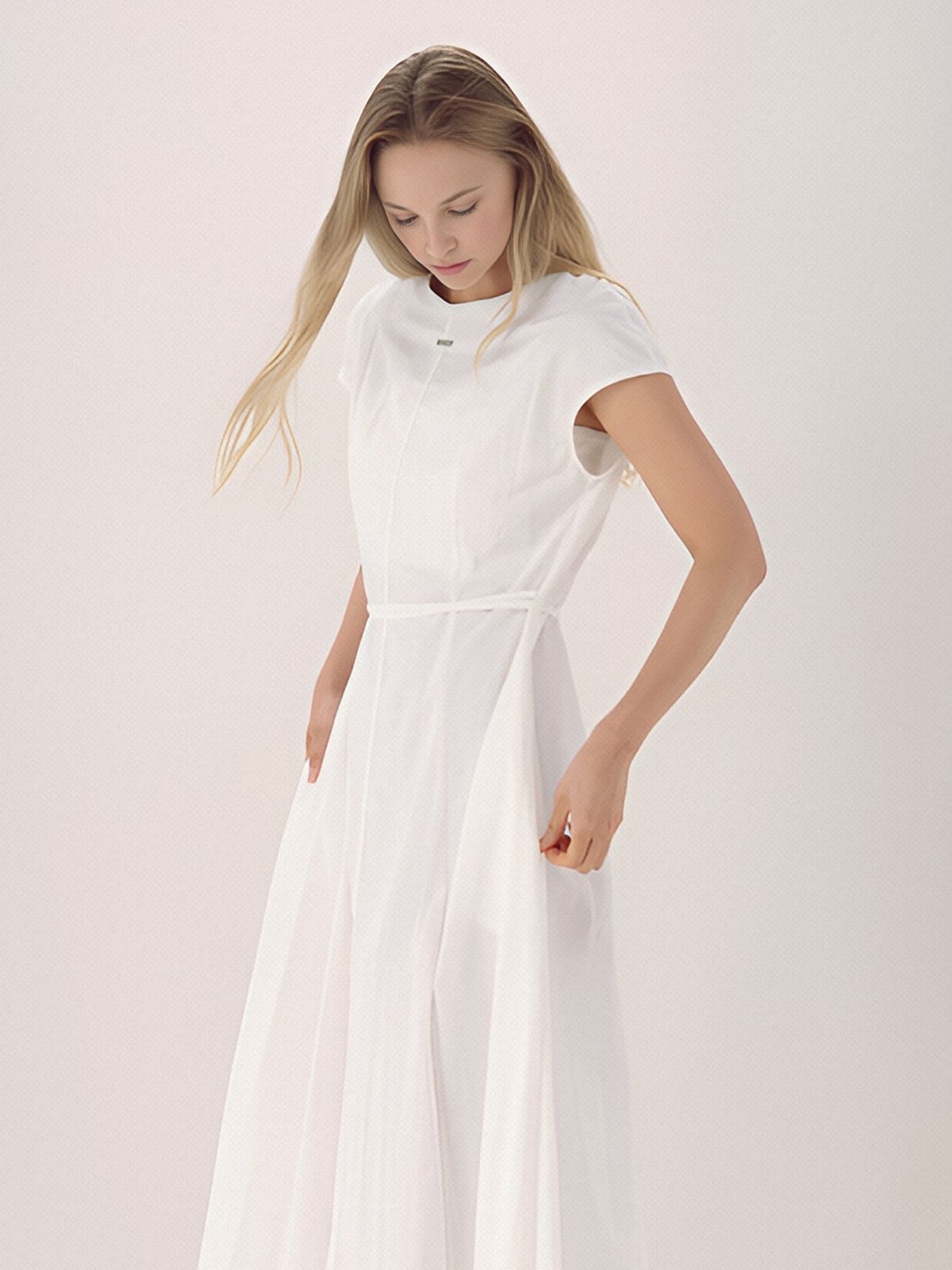 아쿠드(ACUD) Cap Sleeve Strap Dress _White