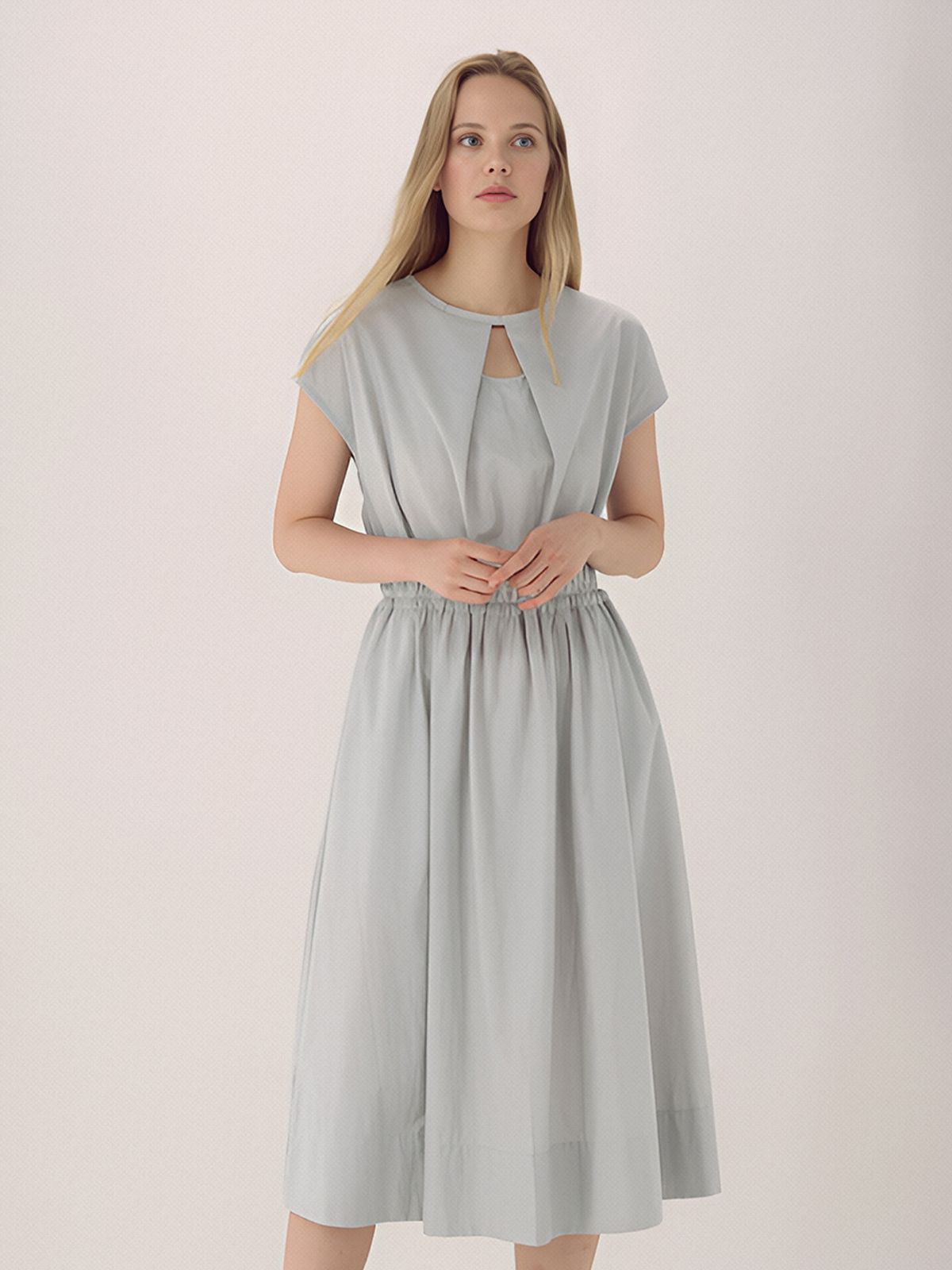 아쿠드(ACUD) Front Cut Banding Dress _Mt.Blue