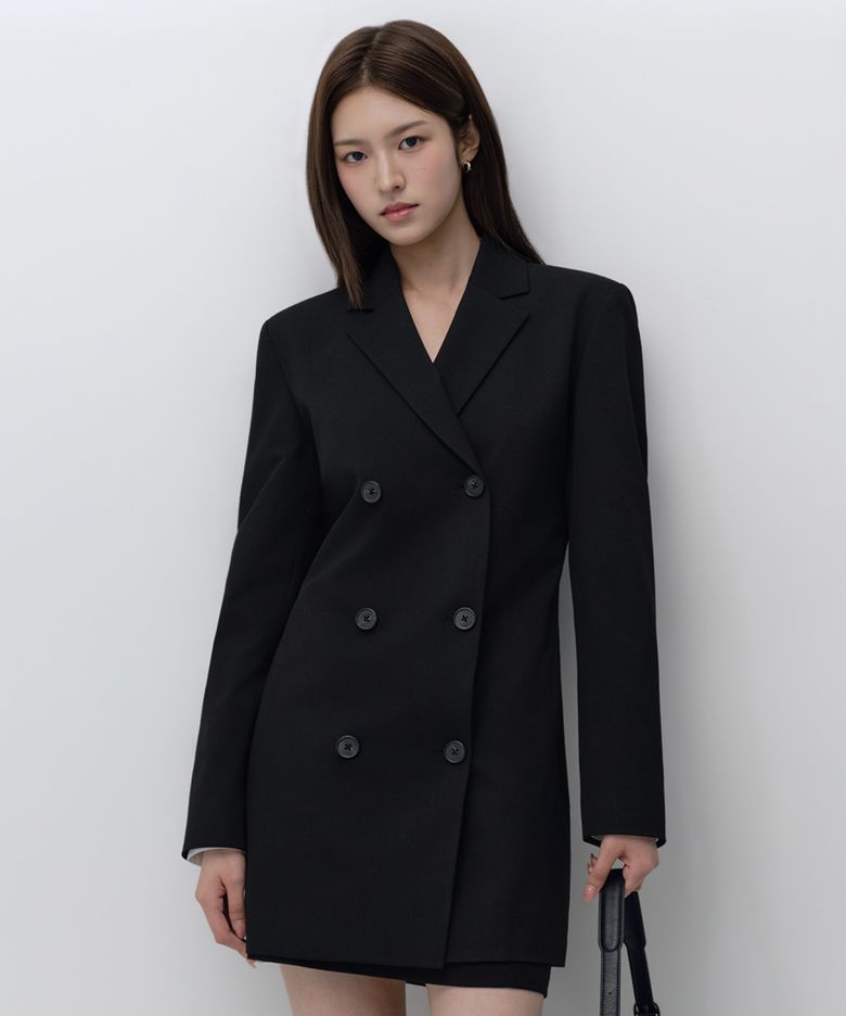 우먼즈 더블 브레스티드 블레이저 드레스 [블랙]