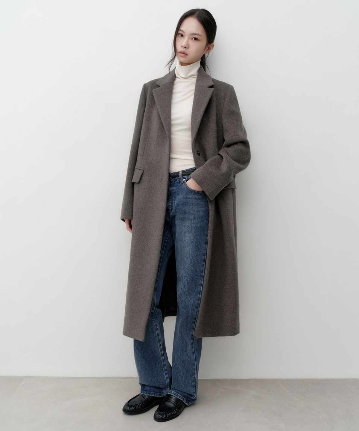 무신사 스탠다드 우먼(MUSINSA STANDARD WOMAN) 우먼즈 캐시미어 블렌드 체스터 롱 코트 [토프]