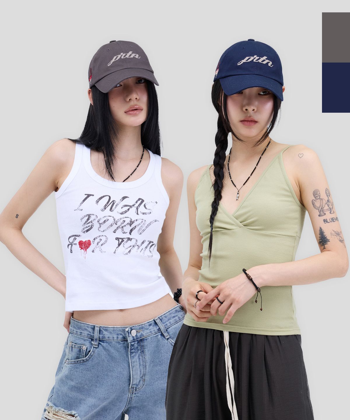 포르테나(PORTERNA) [2PACK] CHERRY EMBROIDERY BALL CAP-2COLOR