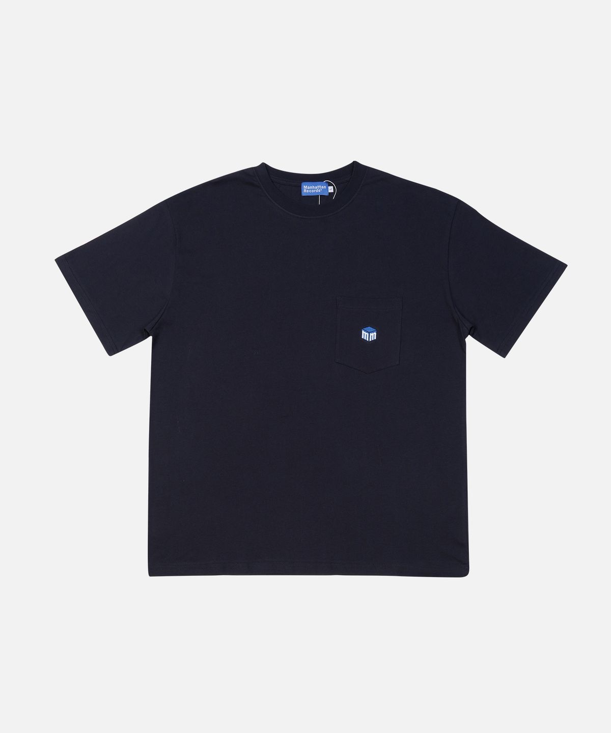 맨하탄레코즈(MANHATTAN RECORDS) MR Line Logo Pocket Tee - Navy