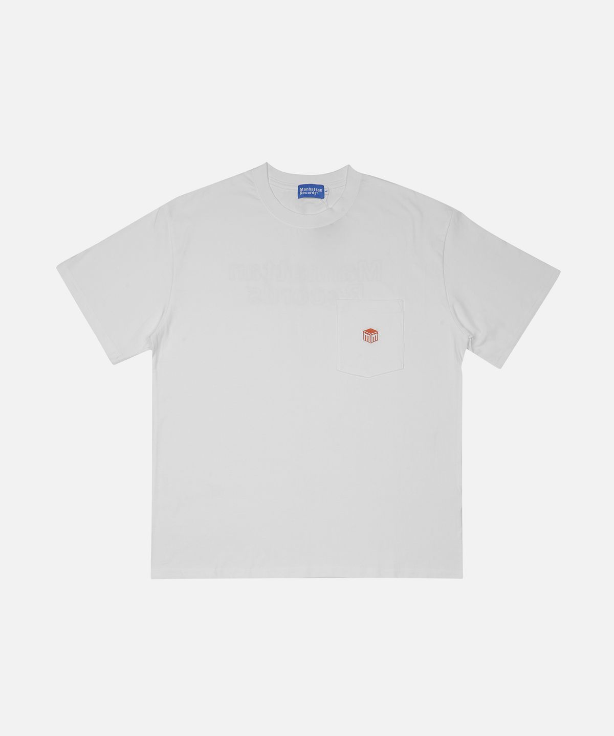 맨하탄레코즈(MANHATTAN RECORDS) MR Line Logo Pocket Tee - White