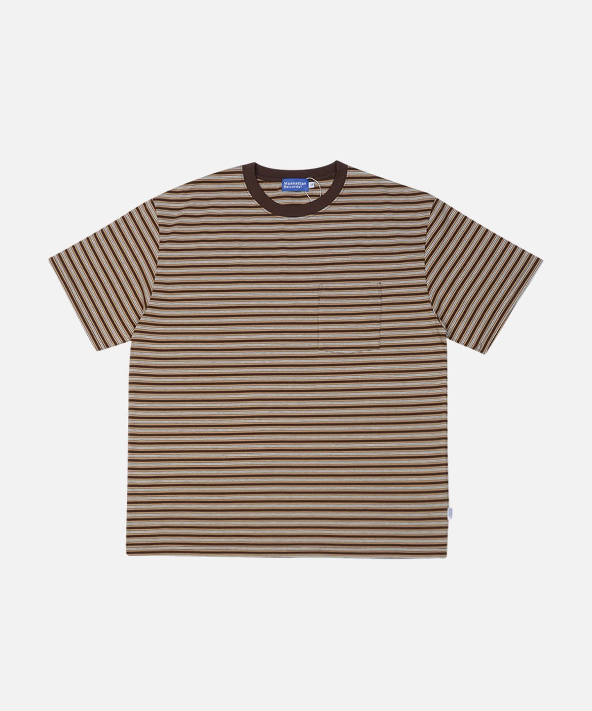 맨하탄레코즈(MANHATTAN RECORDS) MR Pocket Border Tee - Brown