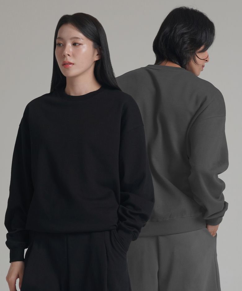 [2PACK] 루즈핏 크롭 이지 맨투맨 (3COLOR)