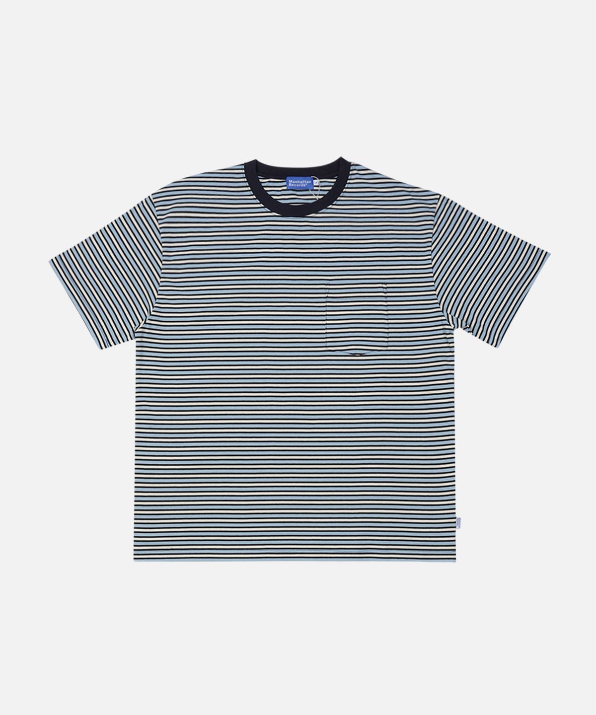 맨하탄레코즈(MANHATTAN RECORDS) MR Pocket Border Tee - Blue