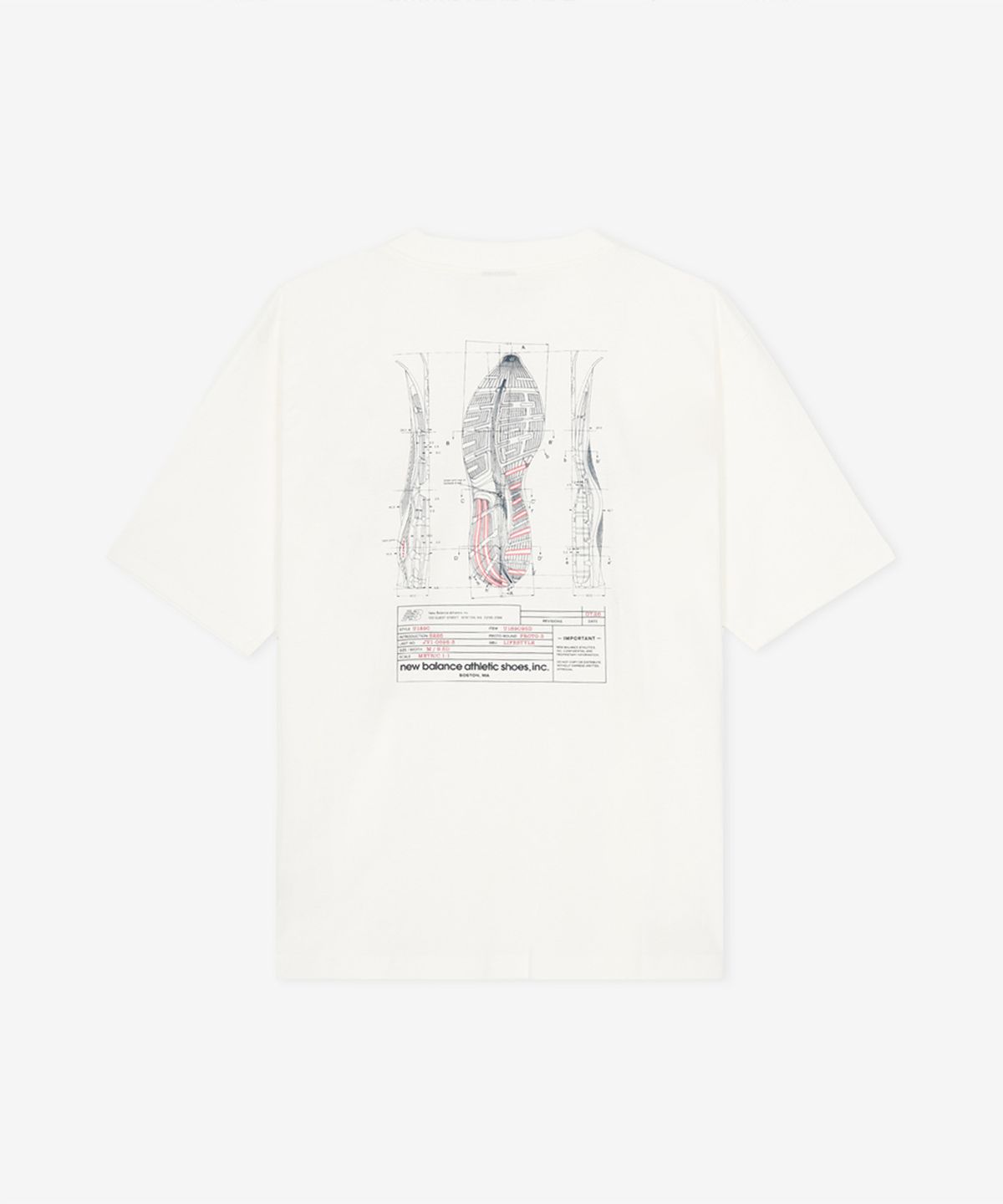 뉴발란스(NEW BALANCE) NBNEG32813 / UNI Blueprint 그래픽 반팔티 (WHITE)