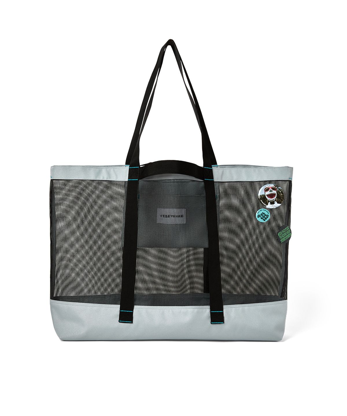 예스아이씨(YESEYESEE) FACE OKA Badge Mesh Tote Cool Grey
