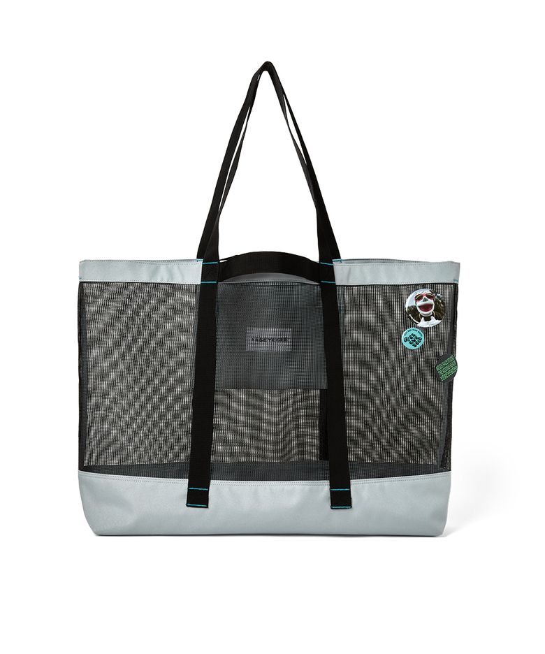 FACE OKA Badge Mesh Tote Cool Grey