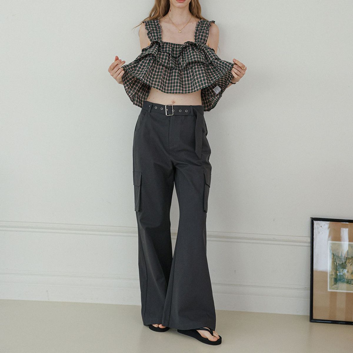 던드롭(DUNDROP) DD_Cargo wide pants_CHARCOAL