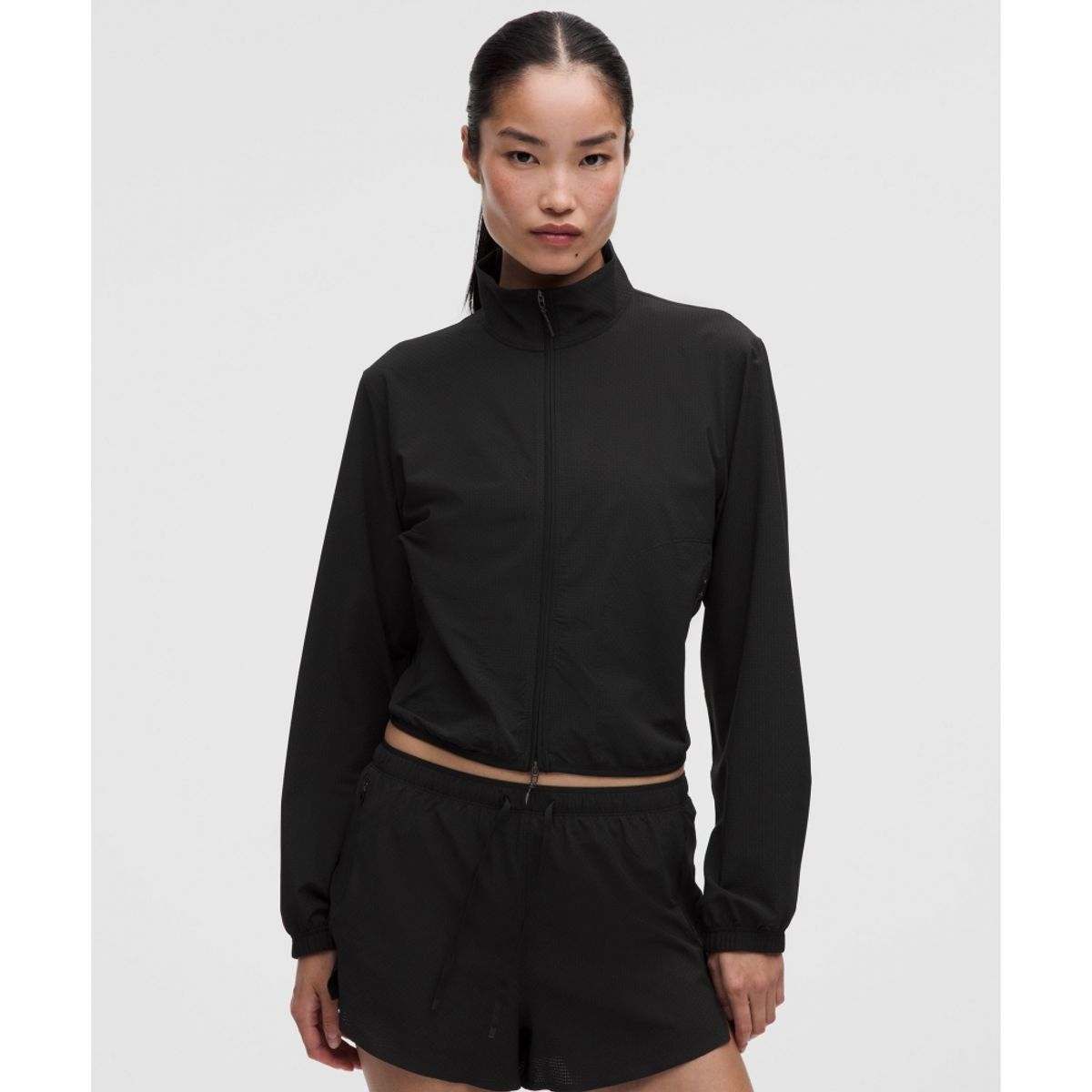 룰루레몬(LULULEMON) 텍스처드 메쉬 러닝 재킷  BLK