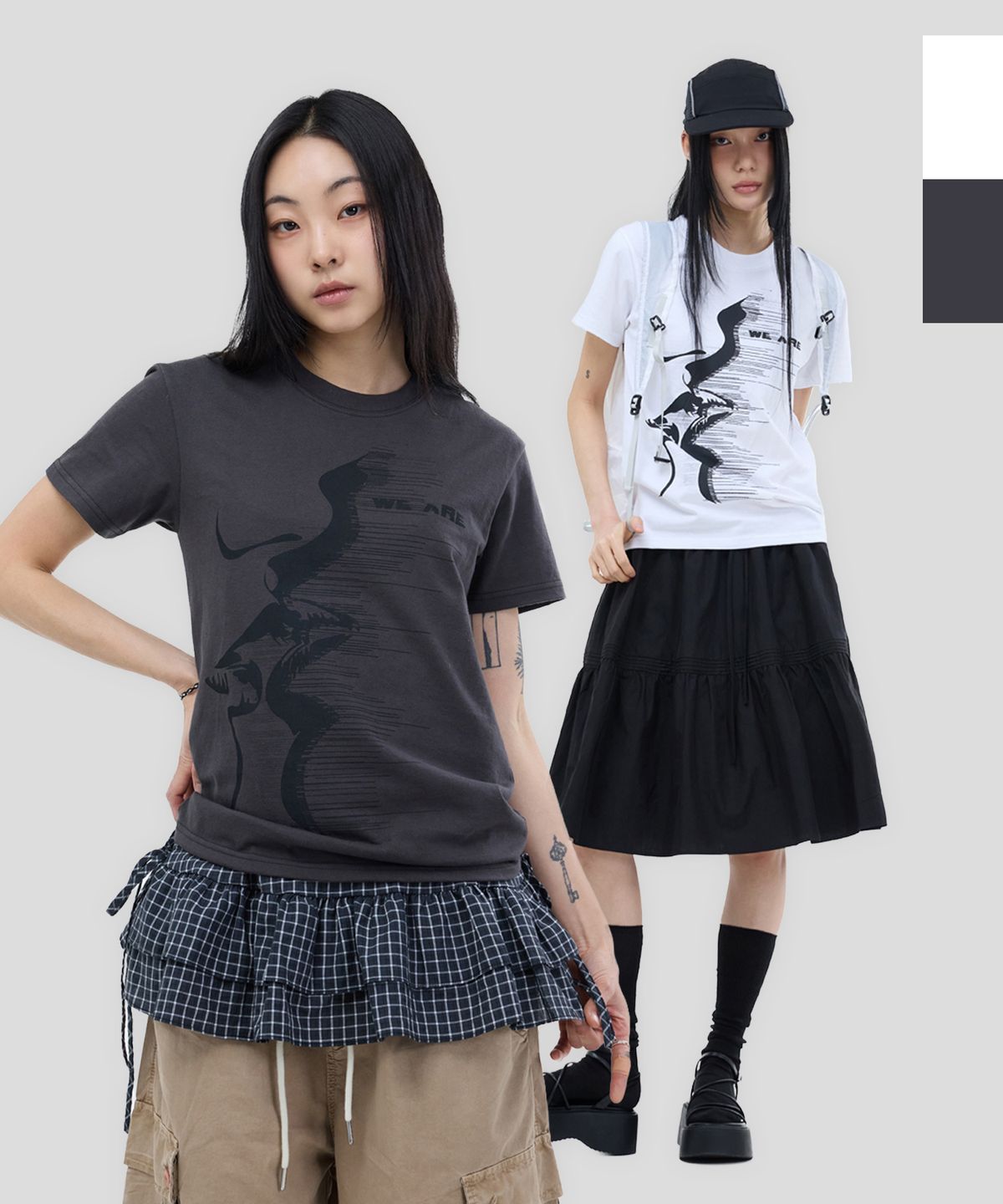포르테나(PORTERNA) [2PACK] MAD KISS SHORT SLEEVE T-SHIRT-2COLOR