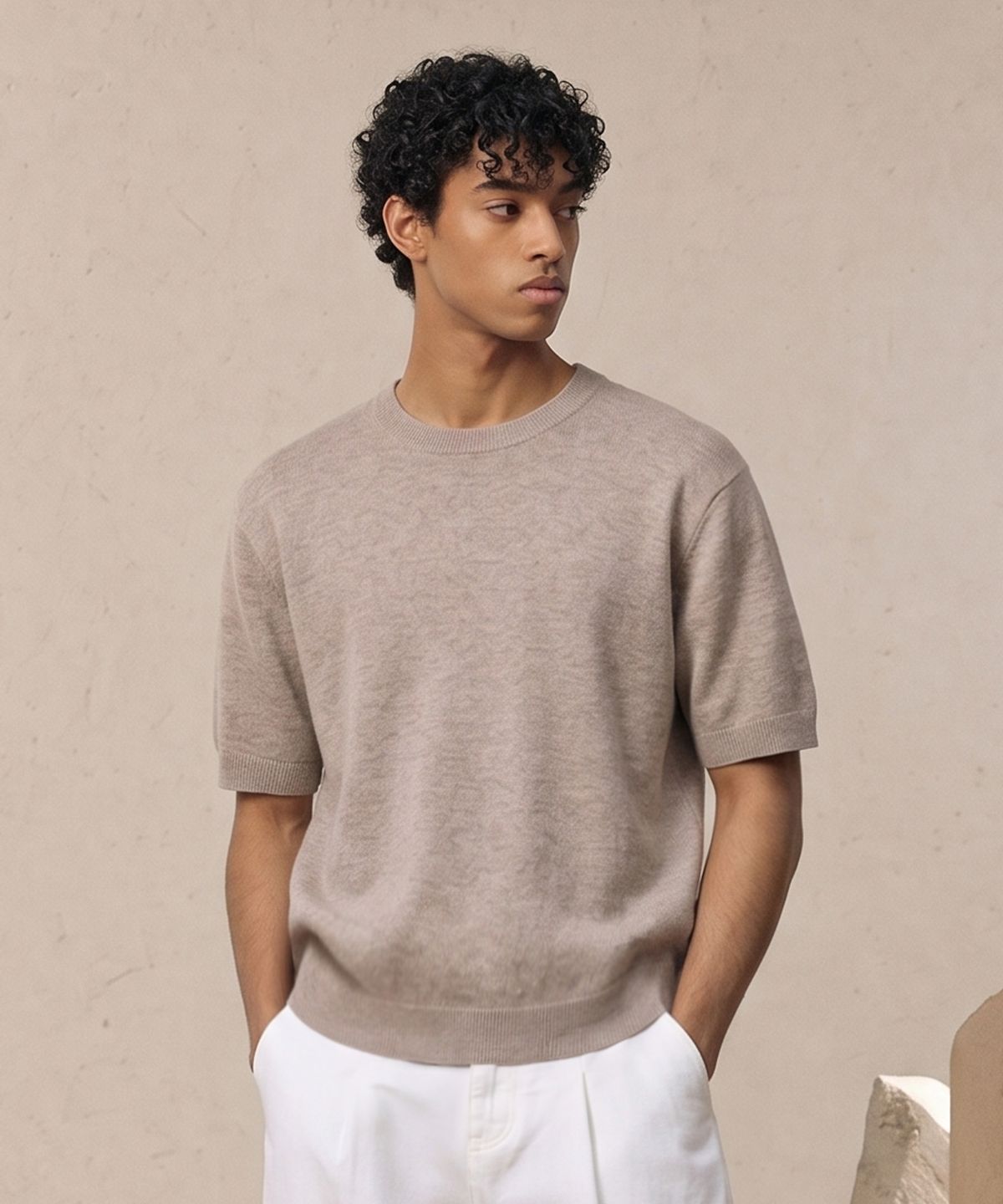 베리베인(VERYVAIN) ESSENTIAL SUMMER ROUND KNIT (OATMEAL)