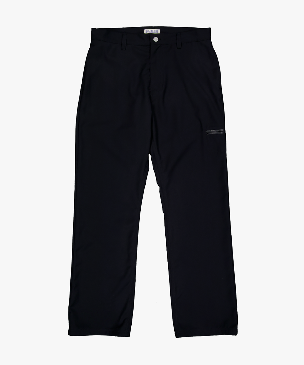 파버(FABEUR) LEATHER TRIMMING TROUSERS (BLACK)