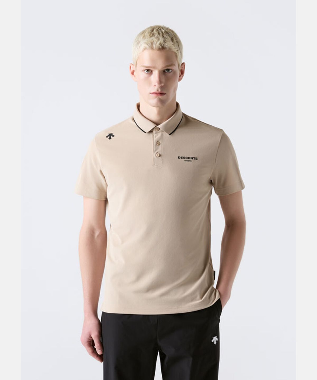 데상트(DESCENTE) 터프 티핑 포인트 폴로 반팔 티셔츠 베이지 SR323UPS72