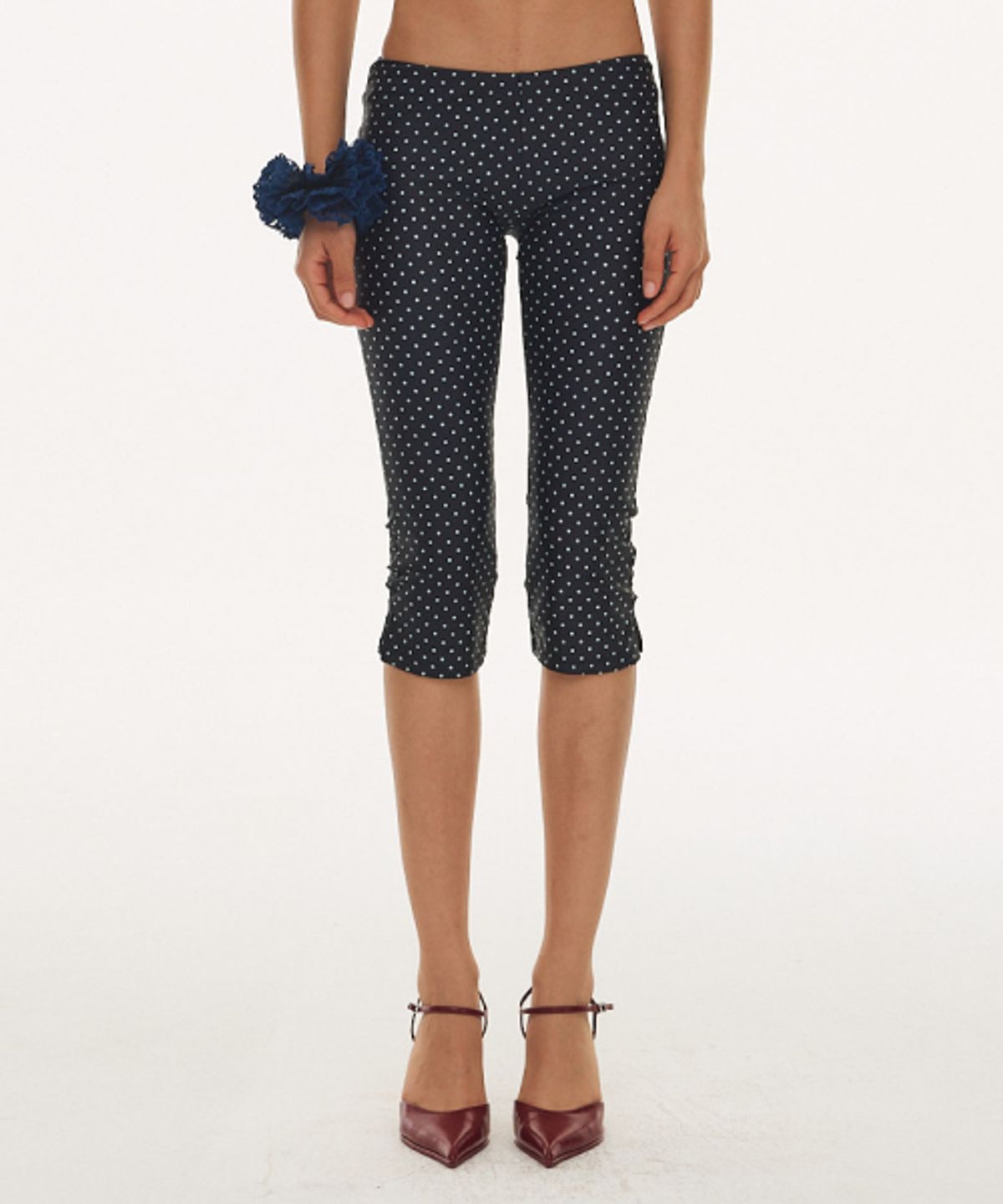 하타(HATA) Capri Swim Leggings_Black Dot