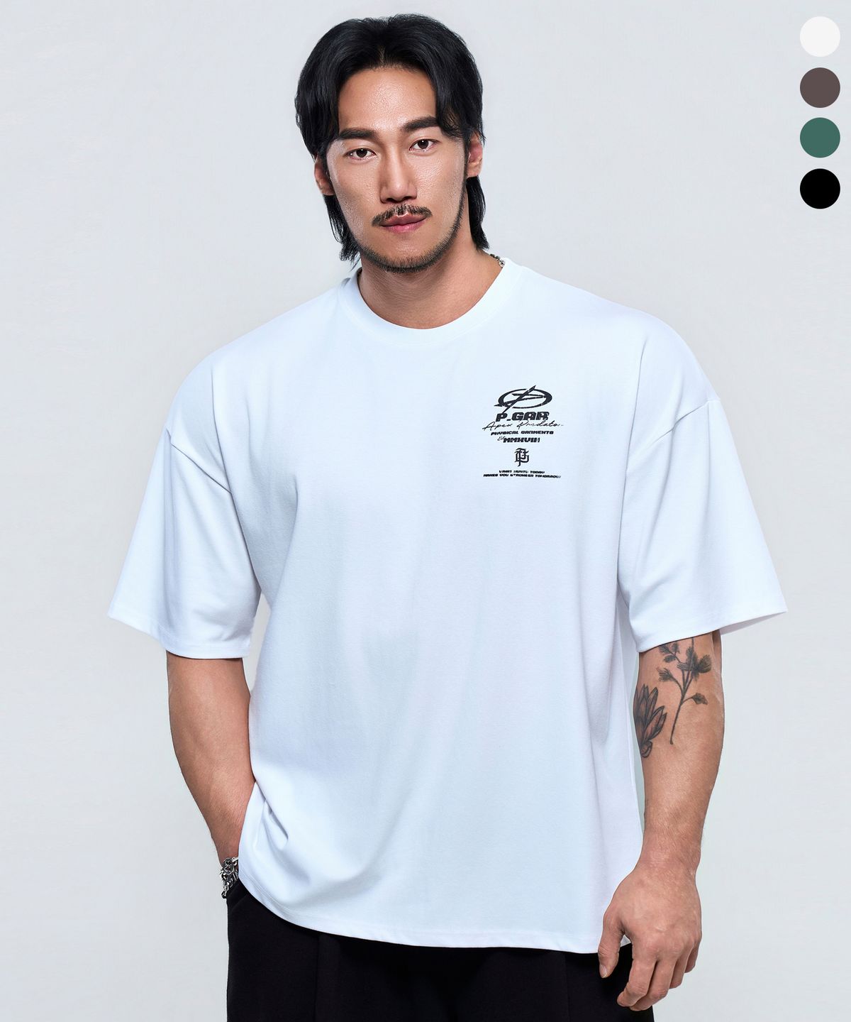 피지컬가먼츠(PHYSICAL GARMENTS) P2647 아카이브 크랙 자이언트 반팔 [4COLOR]