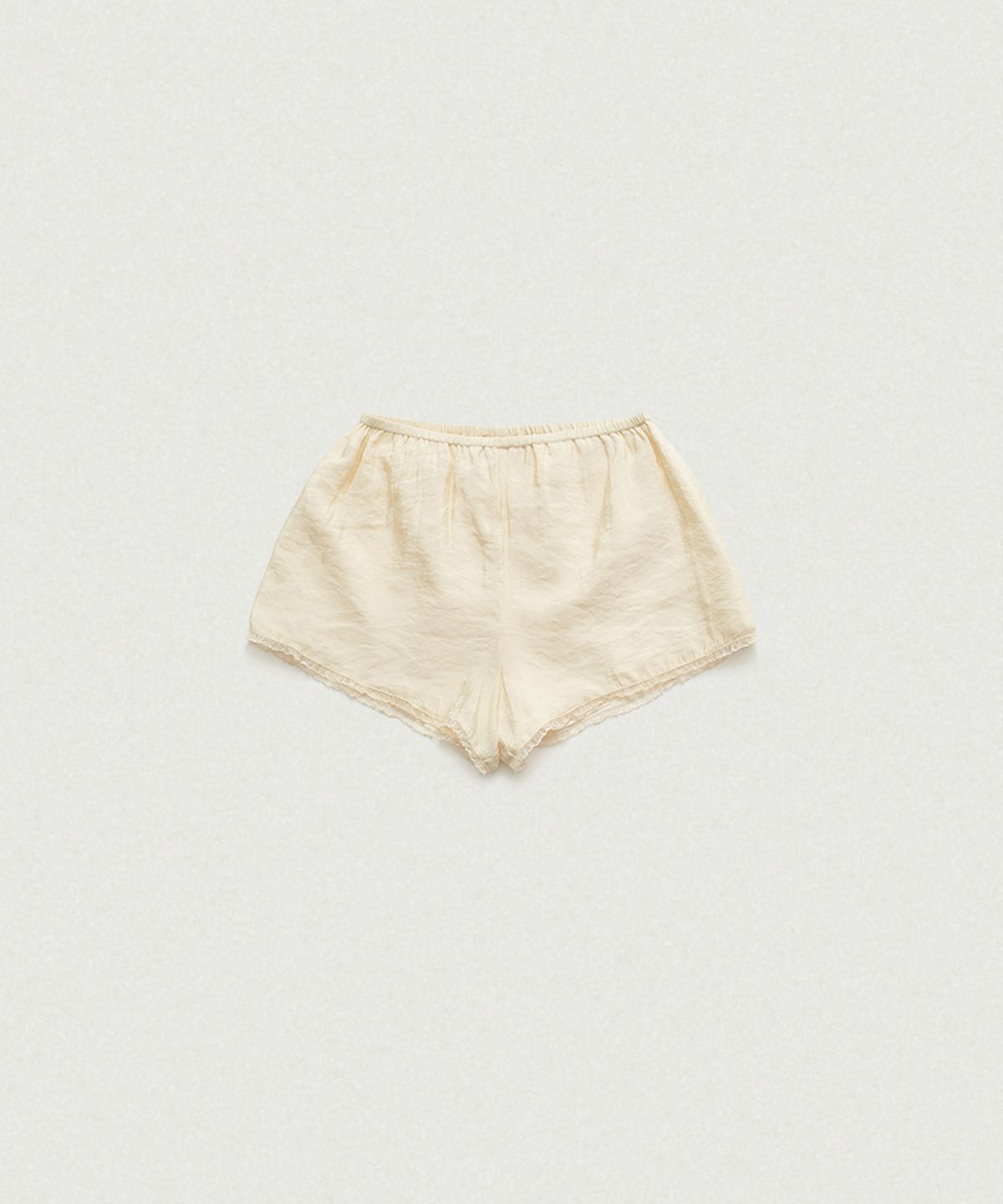 더바넷(THEBARNNET) Moire Satin Lace Shorts_Butter