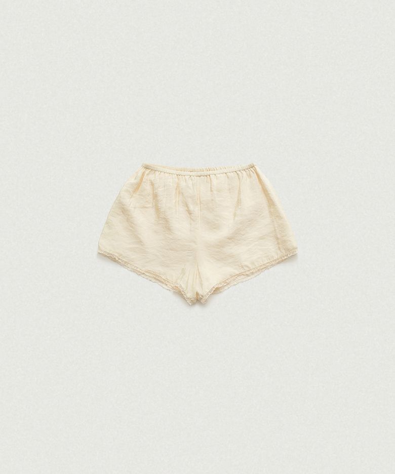 Moire Satin Lace Shorts_Butter