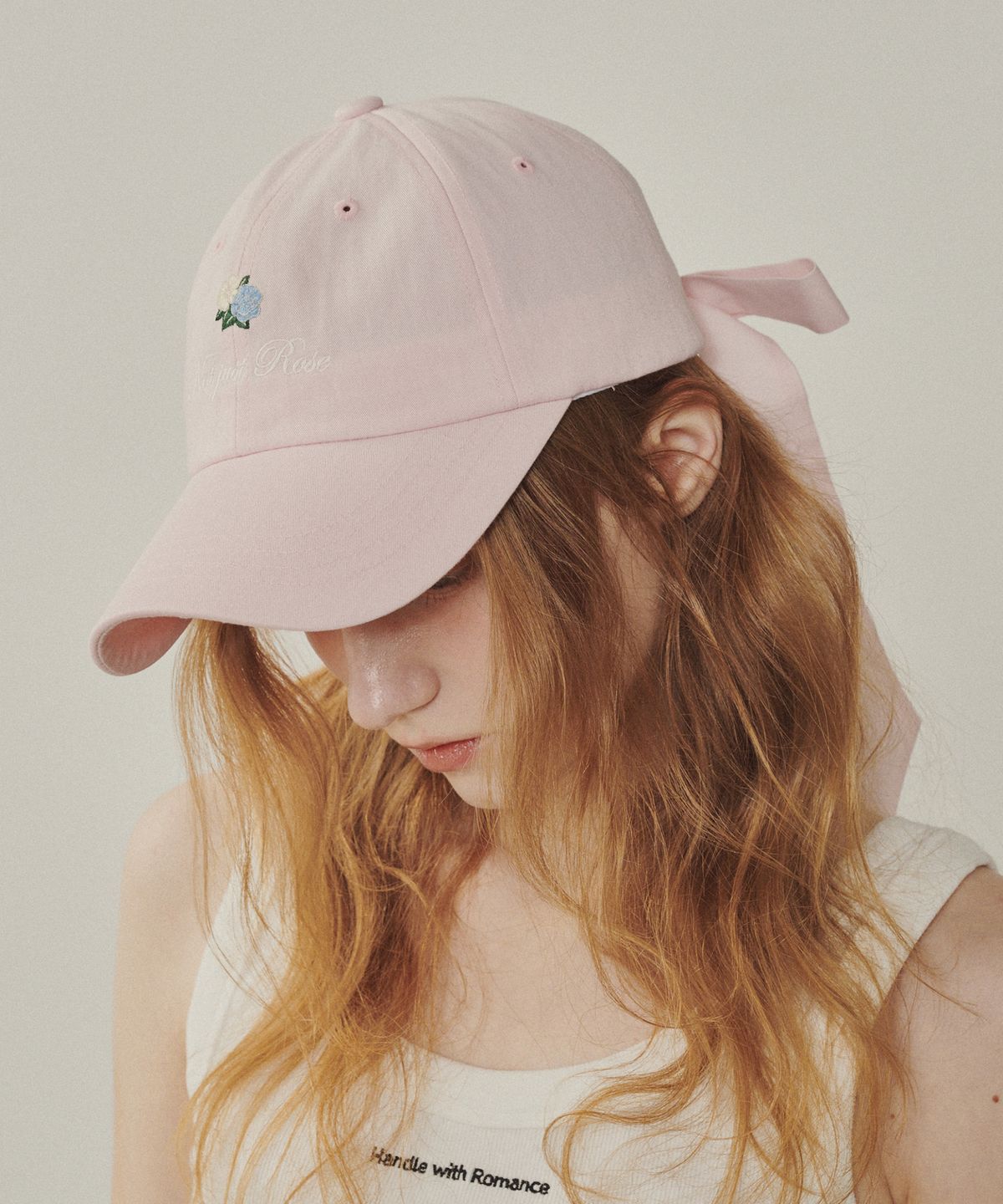 멜리앤로즈(MELLY&ROSE) Rose 리본 볼캡(315353)_PINK