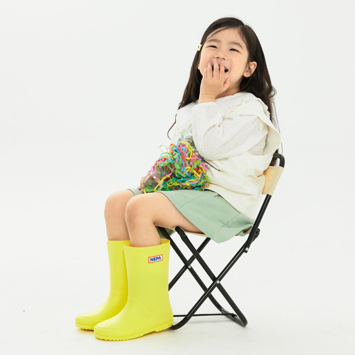 네파 키즈 악세서리(NEPAKIDS ACC) 스퀘어 사이드 레인부츠 옐로우 KJGEC03S-YEL