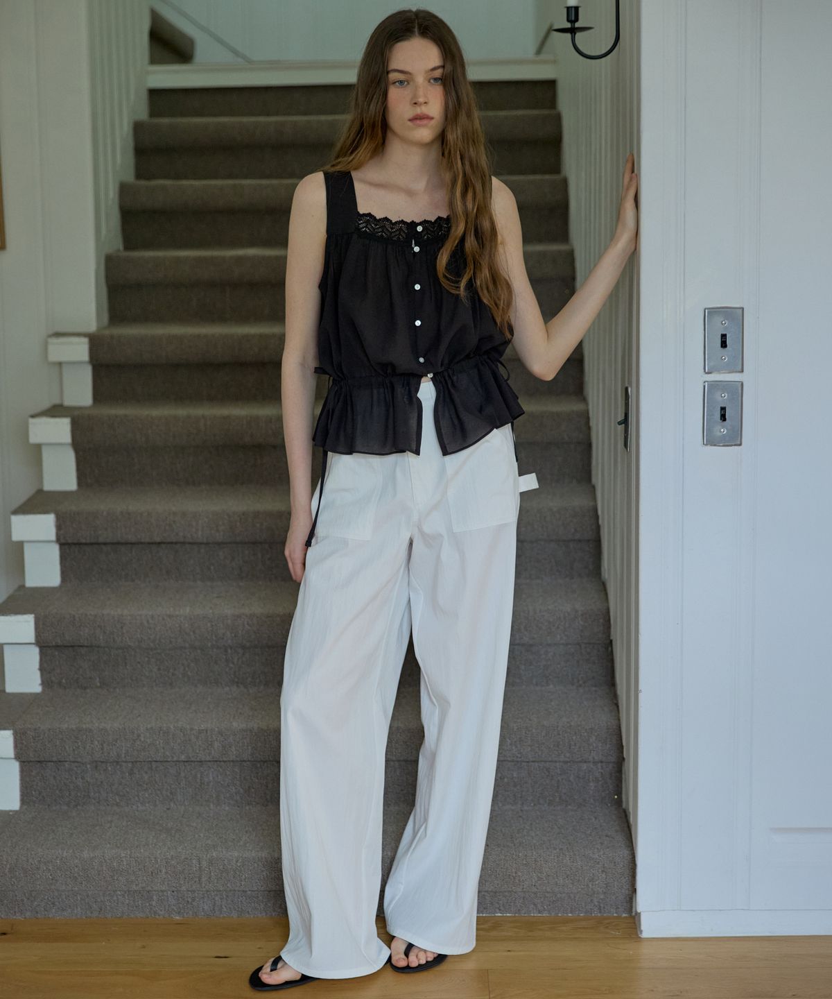 오픈도어스튜디오(OPENDOORSTUDIO) wide cargo pants Ivory