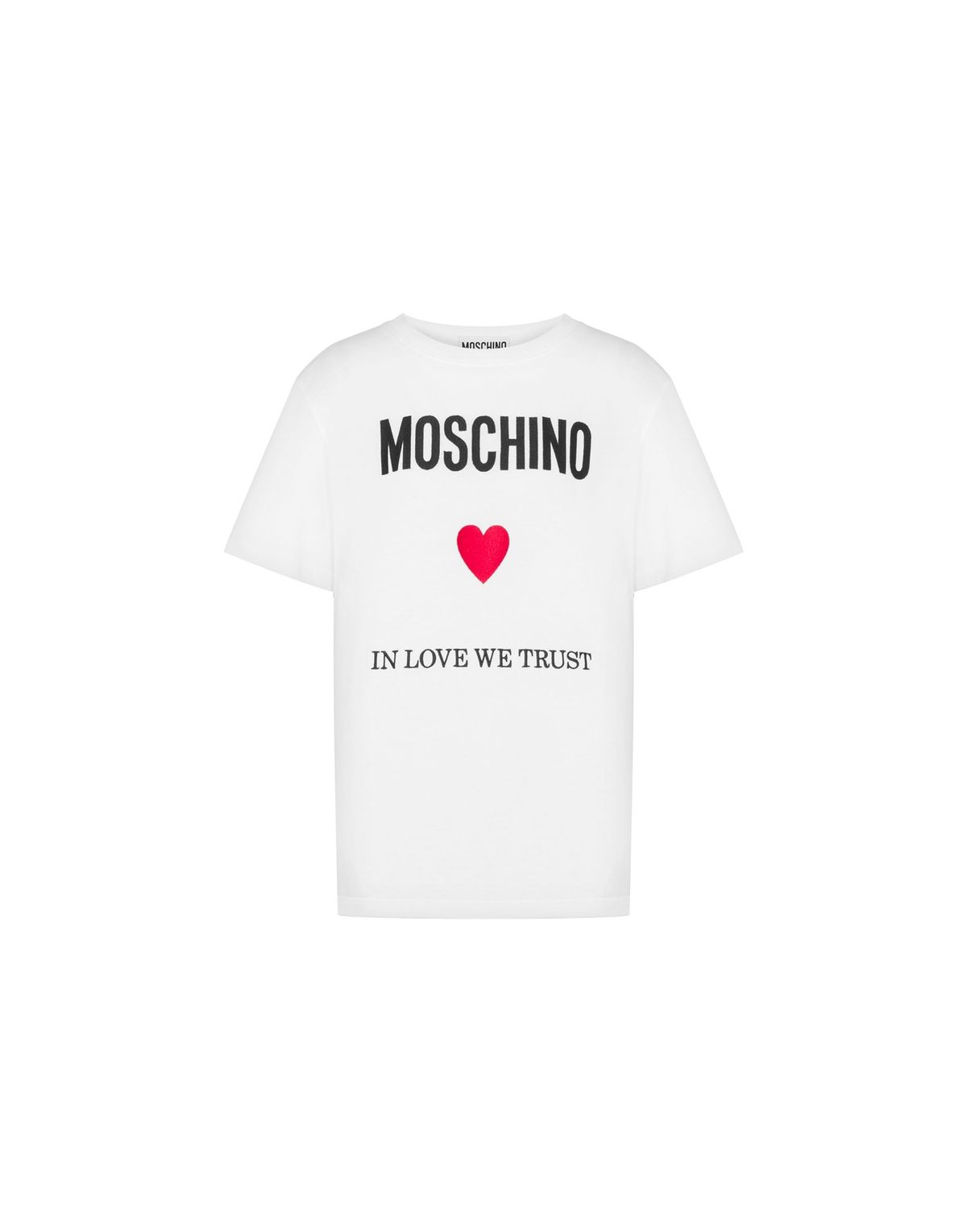 모스키노(MOSCHINO) 하트 자수 로고 코튼 티셔츠